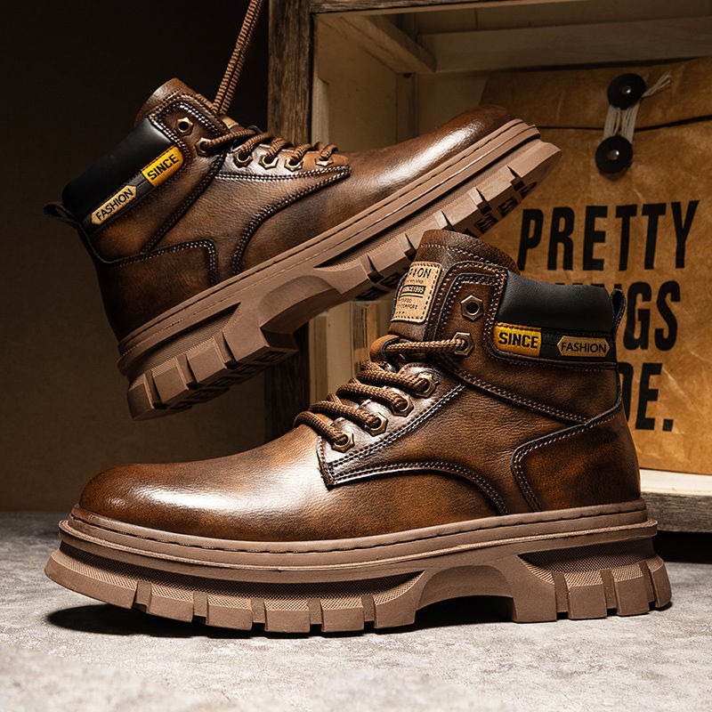 Winter Boot Insulated - Vintage Men Platform Ankle Boots Autumn
