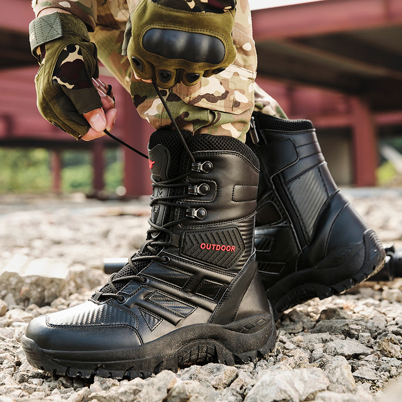 actical Military Boots Large S - Men'S Shoes No Laces 评论和价格