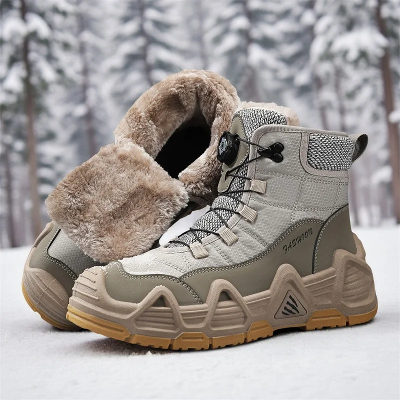 Warm Fur Outdoor Mens Combat T - Hiking Boot Waterproof 评论和价格