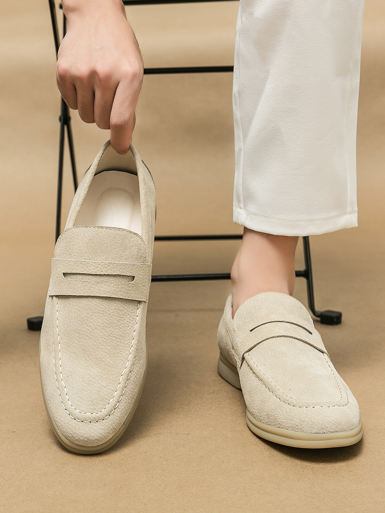 Men's Luxury Brand Genuine Lea - Men Shoes Loro Piana 评论和价格