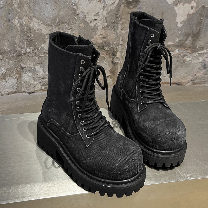 High Quality Retro Denim High  - Men'S Shoes To Increase Height 评论和价格