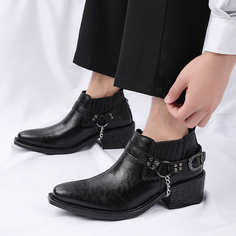 New Brown /Black Cow Leather B - Men Shoes For Wedding 评论和价格