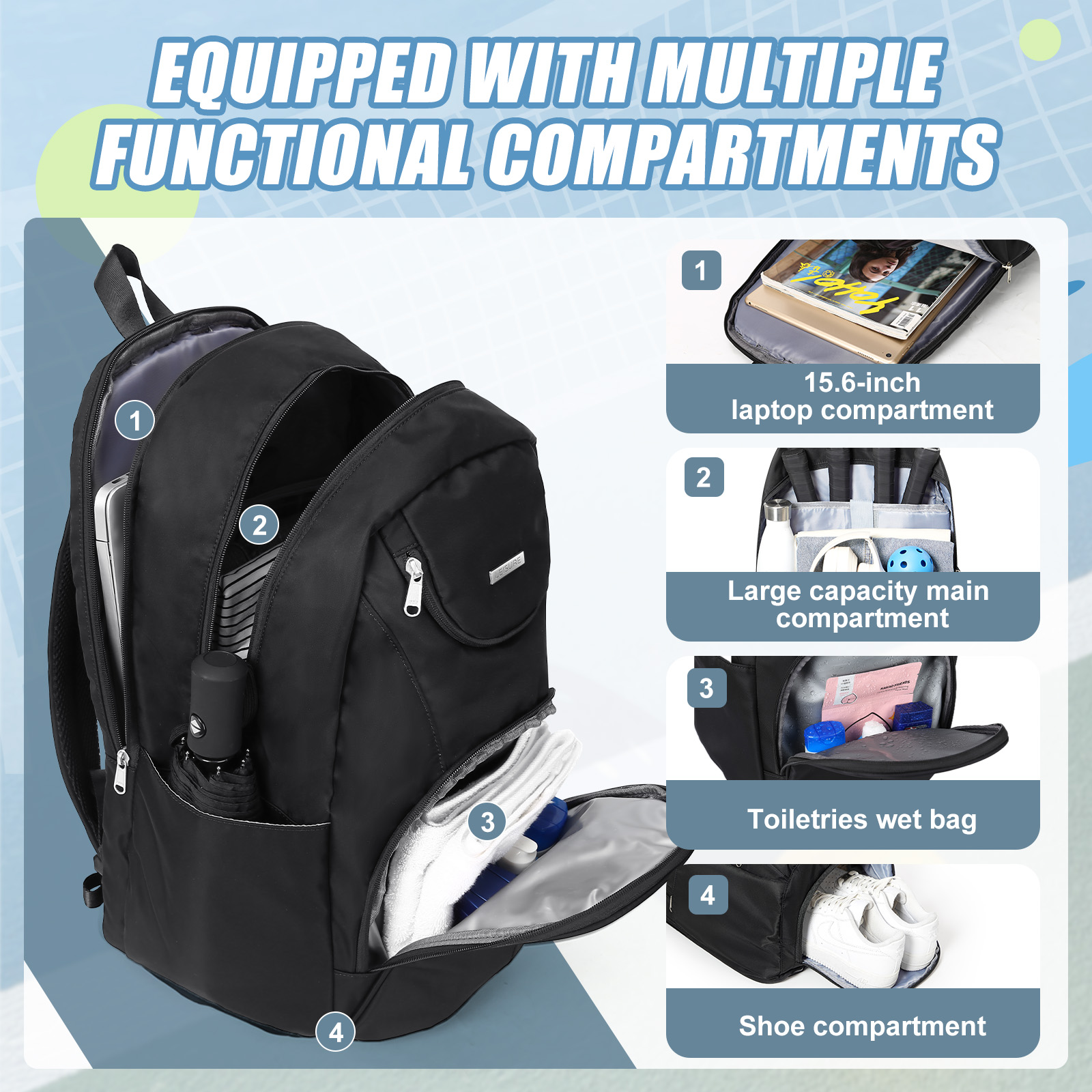 Tennis Bag Tennis Backpack 2 R - Men Shoes China 评论和价格