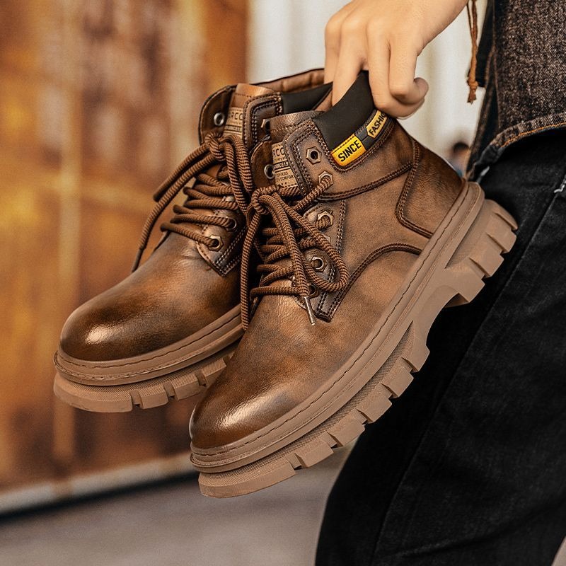 Vintage Men Platform Ankle Boo - Winter Boot Insulated 评论和价格