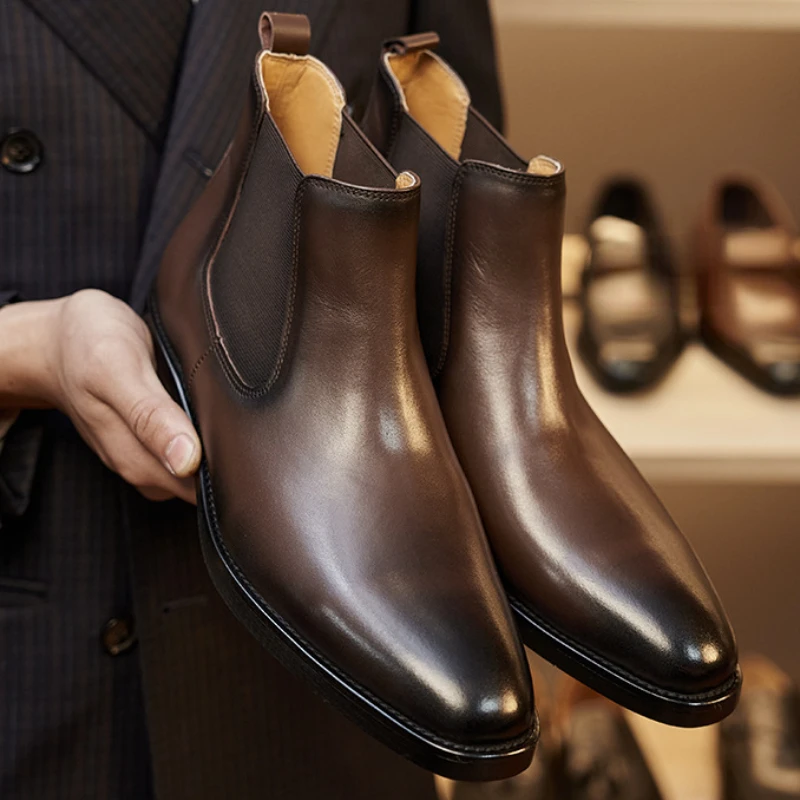 Retro Elegant Mens Chelsea Boo - Men Shoes For Wedding 评论和价格