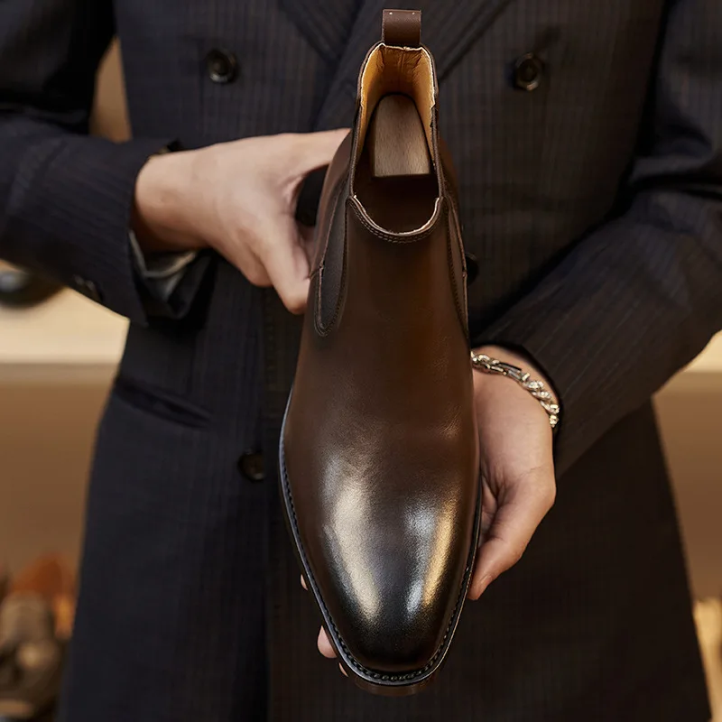 Retro Elegant Mens Chelsea Boo - Men Shoes For Wedding 评论和价格