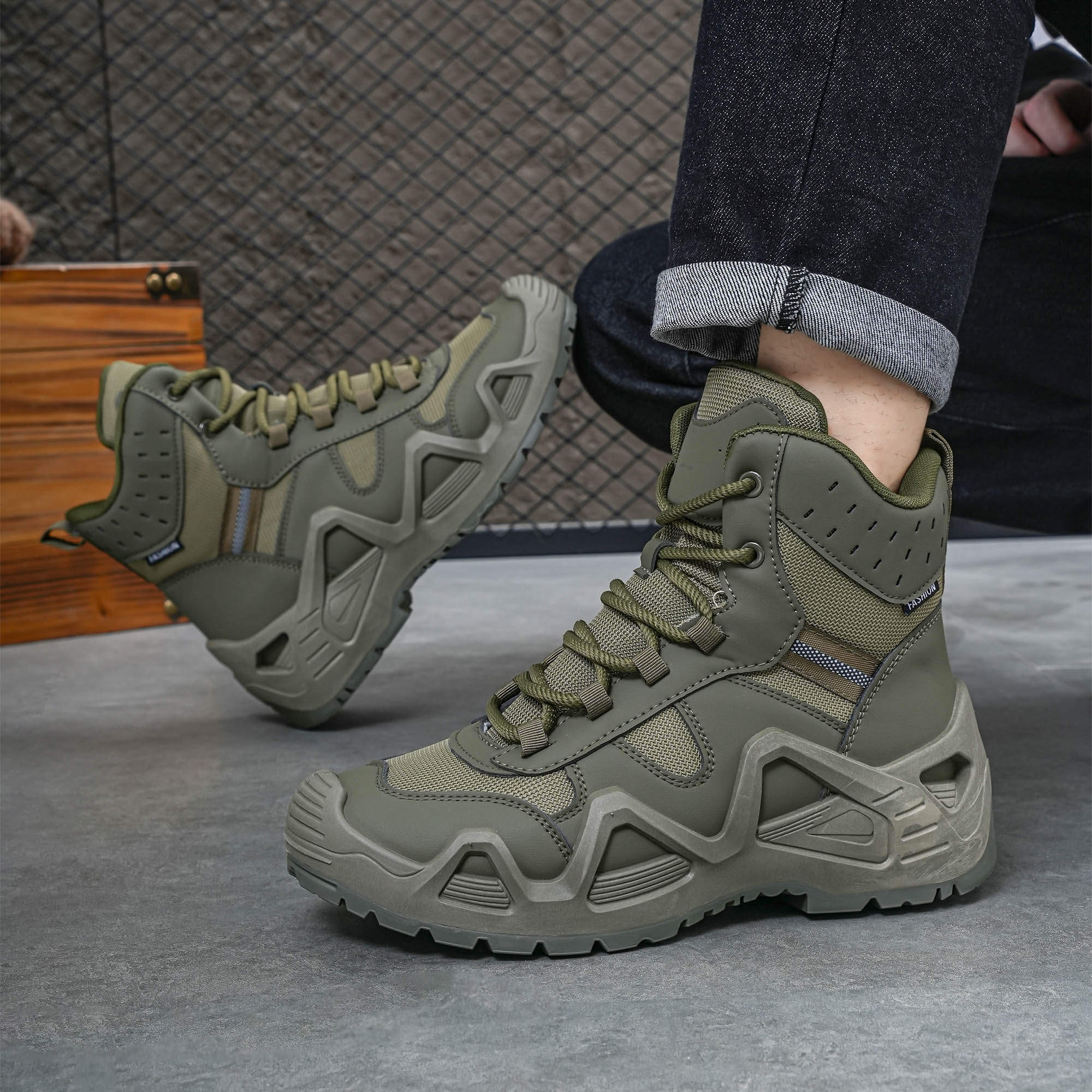 Men's high top boots, hiking b - Men'S Shoes Dress Casual 评论和价格