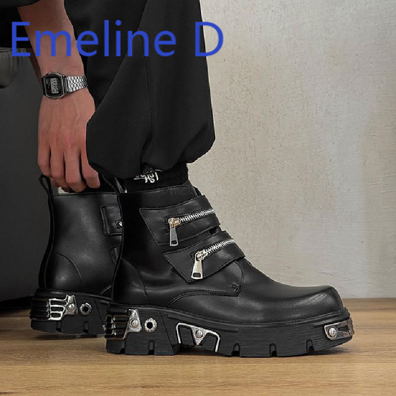 Dark Punk High Top Shoes Fashi - Men'S Shoes To Increase Height 评论和价格