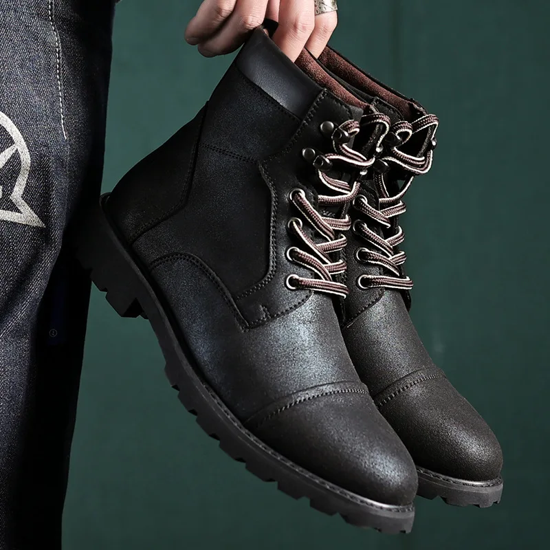 Autumn Winter Men Boots Comfor - Men'S Shoes No Laces 评论和价格