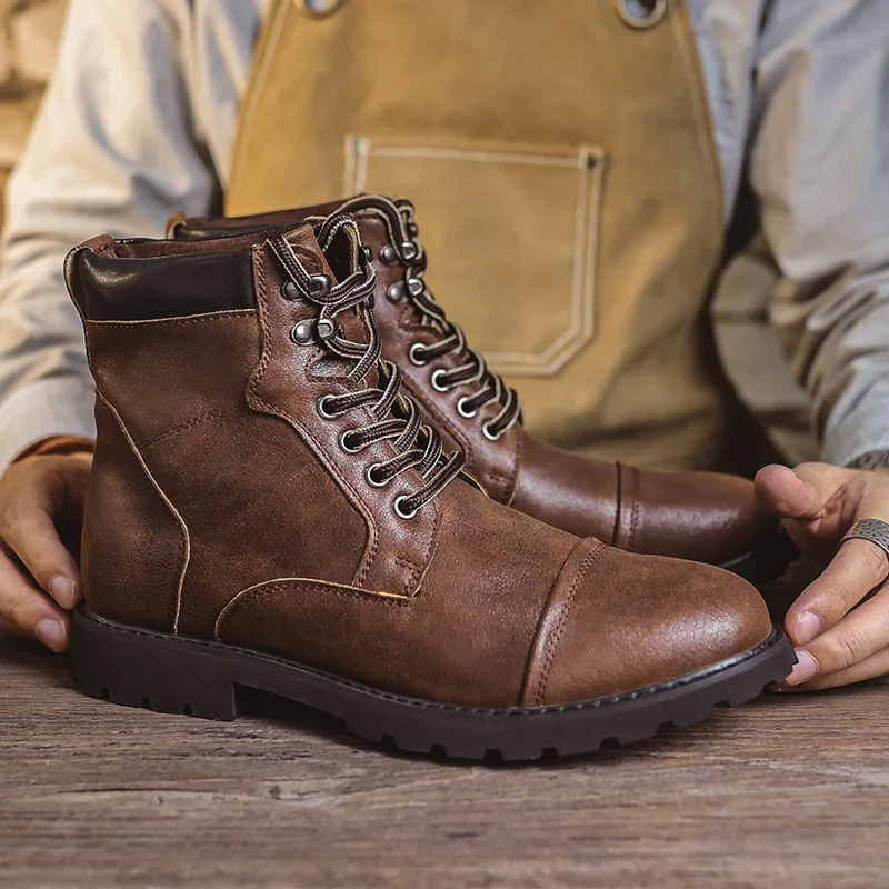 Autumn Winter Men Boots Comfor - Men'S Shoes No Laces 评论和价格