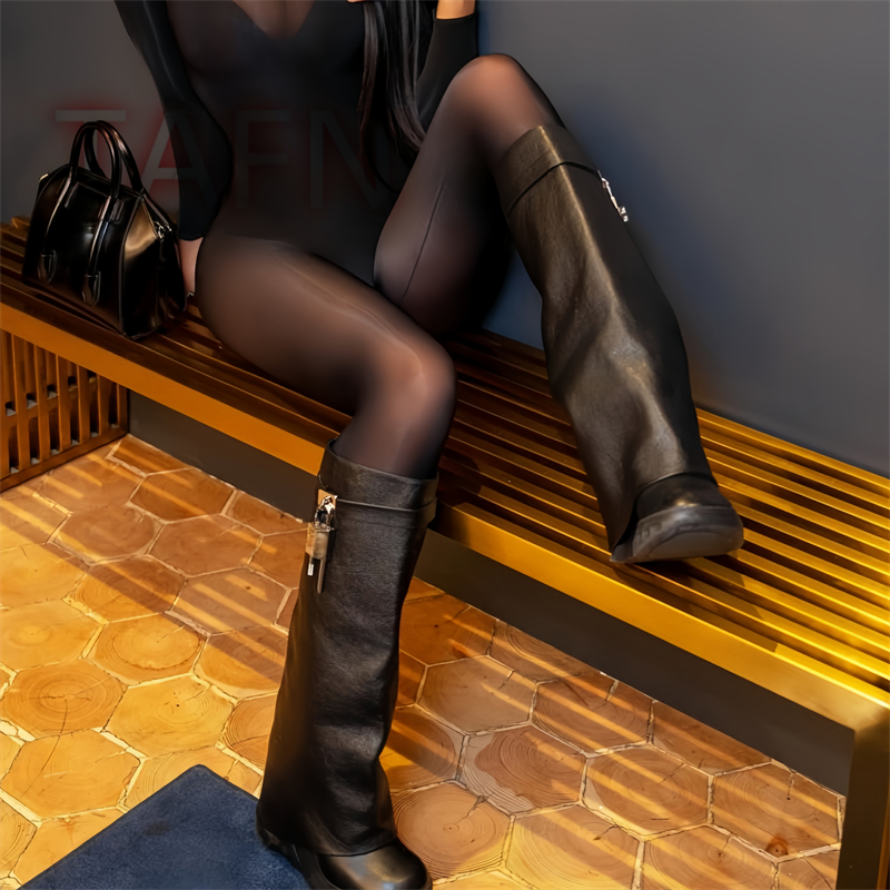 Wedge Heels Fold Over Biker Bo - Winter Boot Insulated 评论和价格